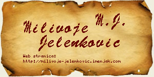 Milivoje Jelenković vizit kartica